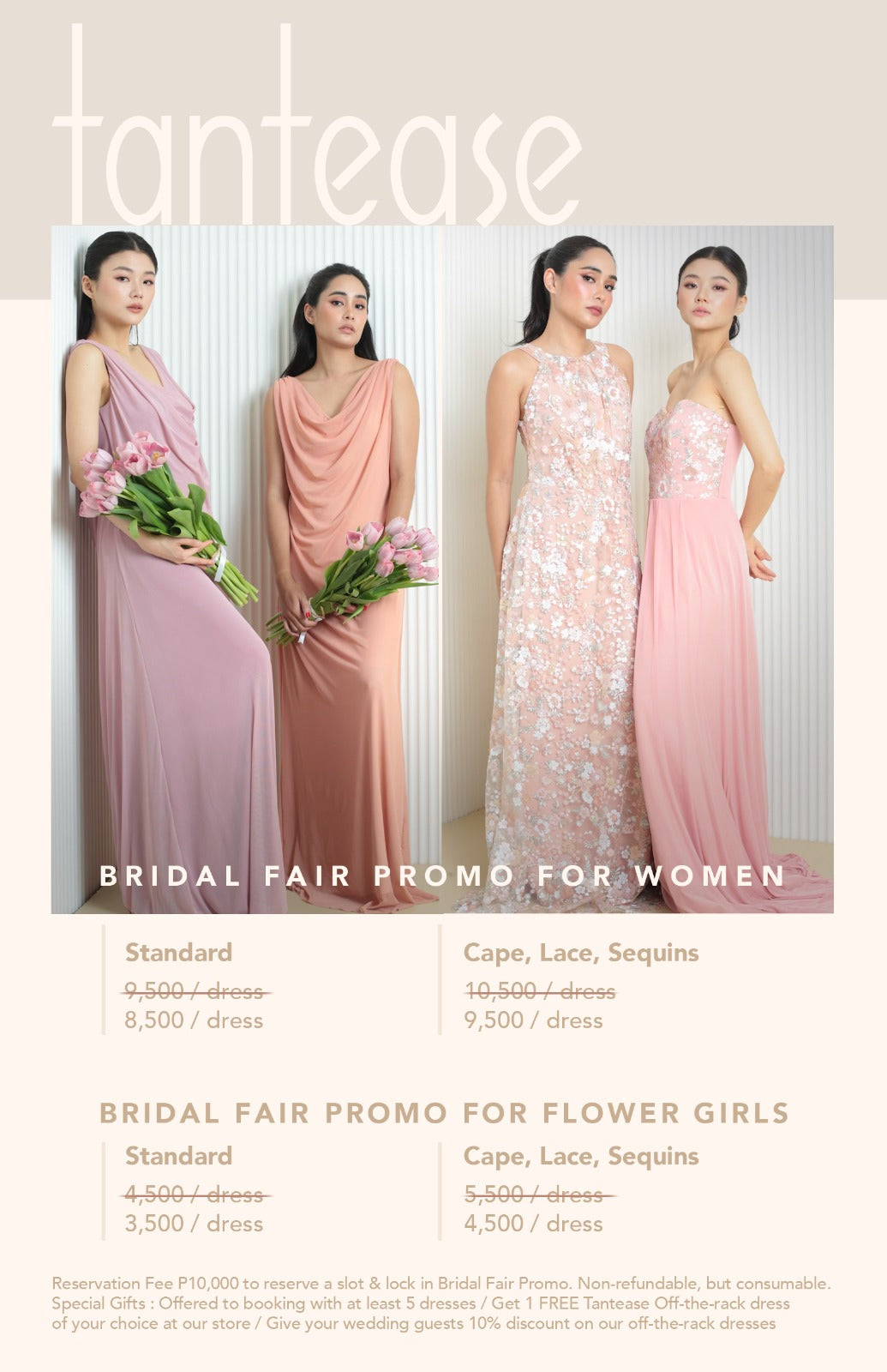 Bridal Entourage Reservation Fee 2026